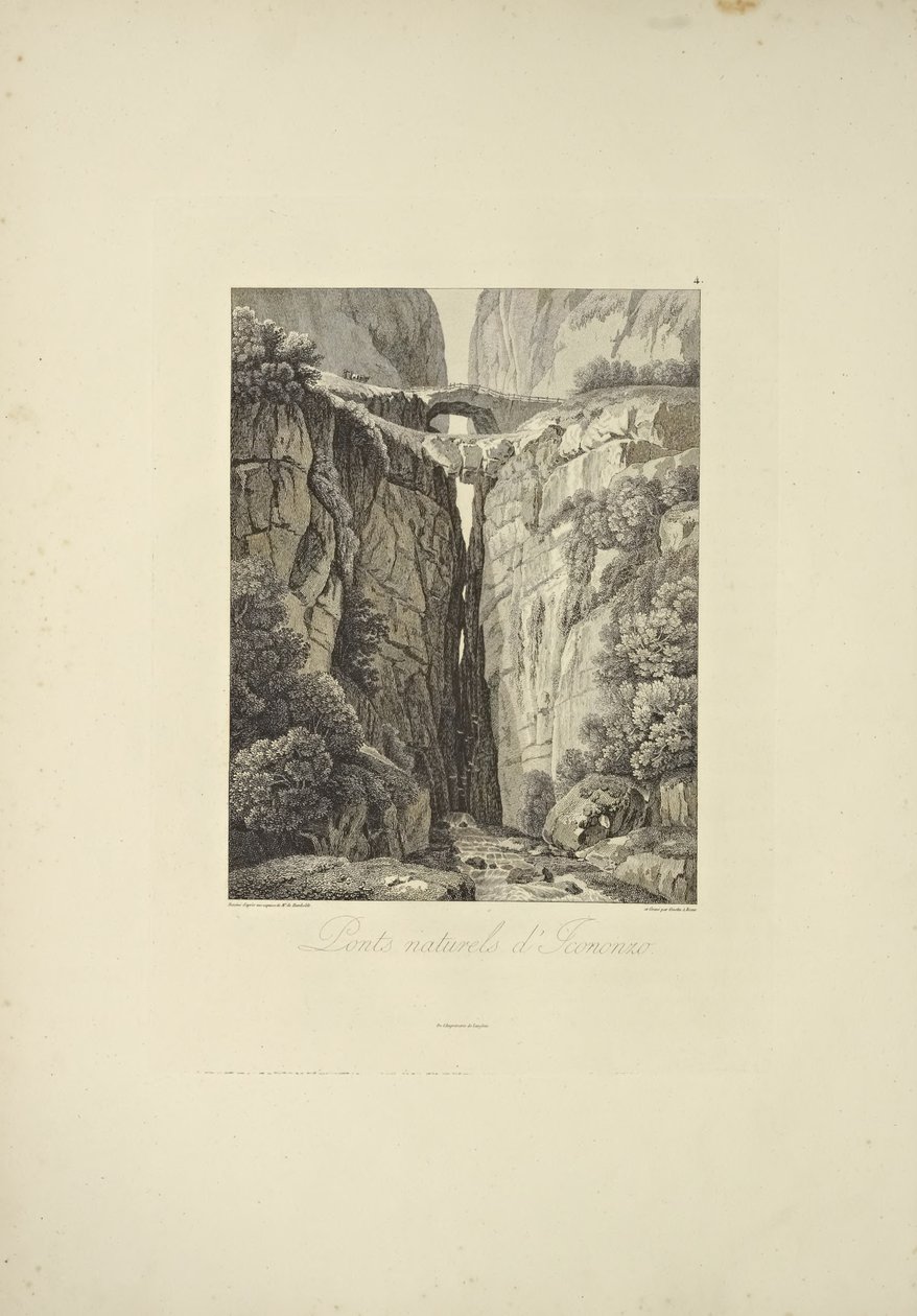 Natürliche Brücken von Icononzo, Illustration aus "Vues des Cordillères et Monumens des Peuples Indigènes de l