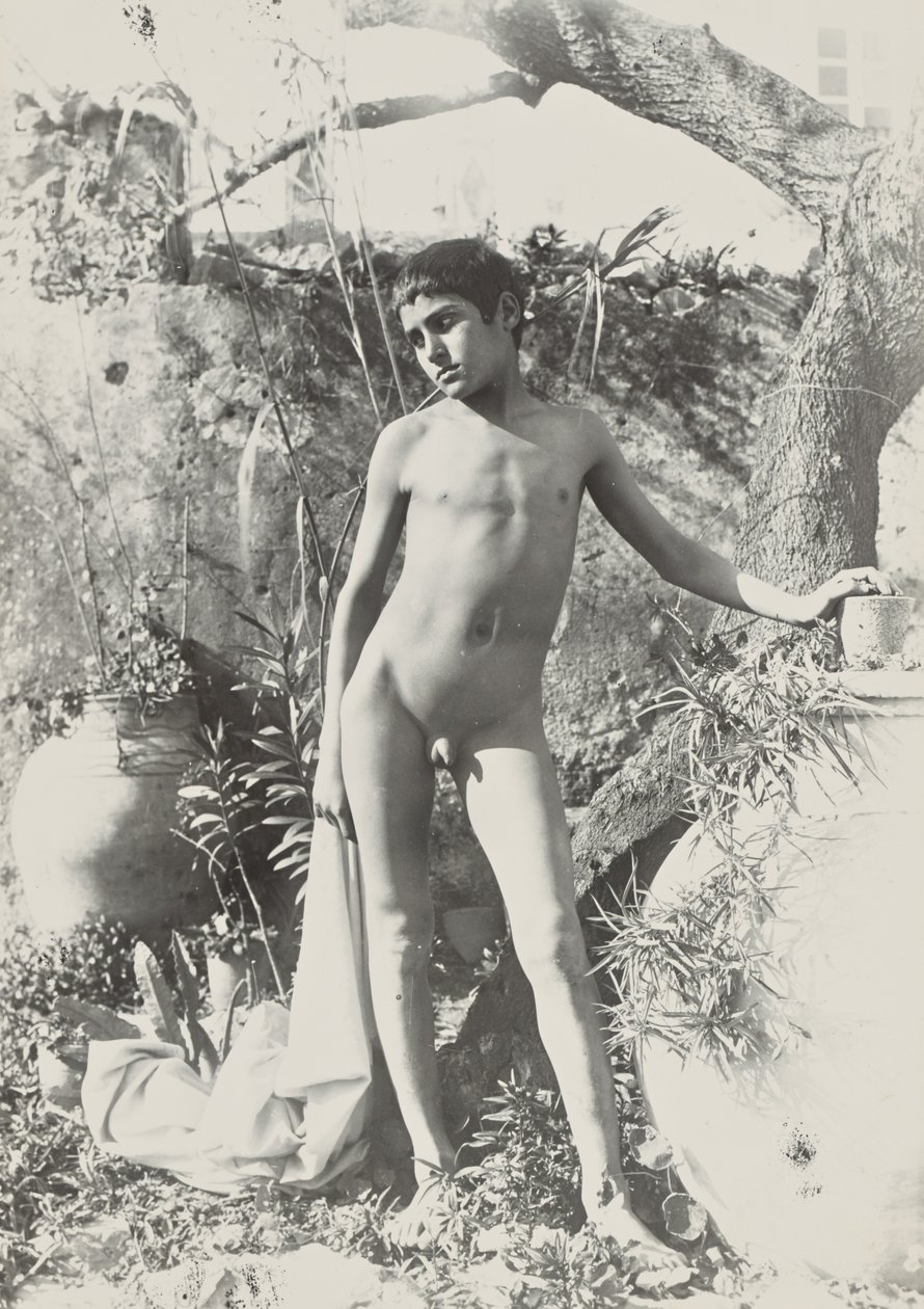 Nackter Jüngling im Garten von Baron Wilhelm von Gloeden