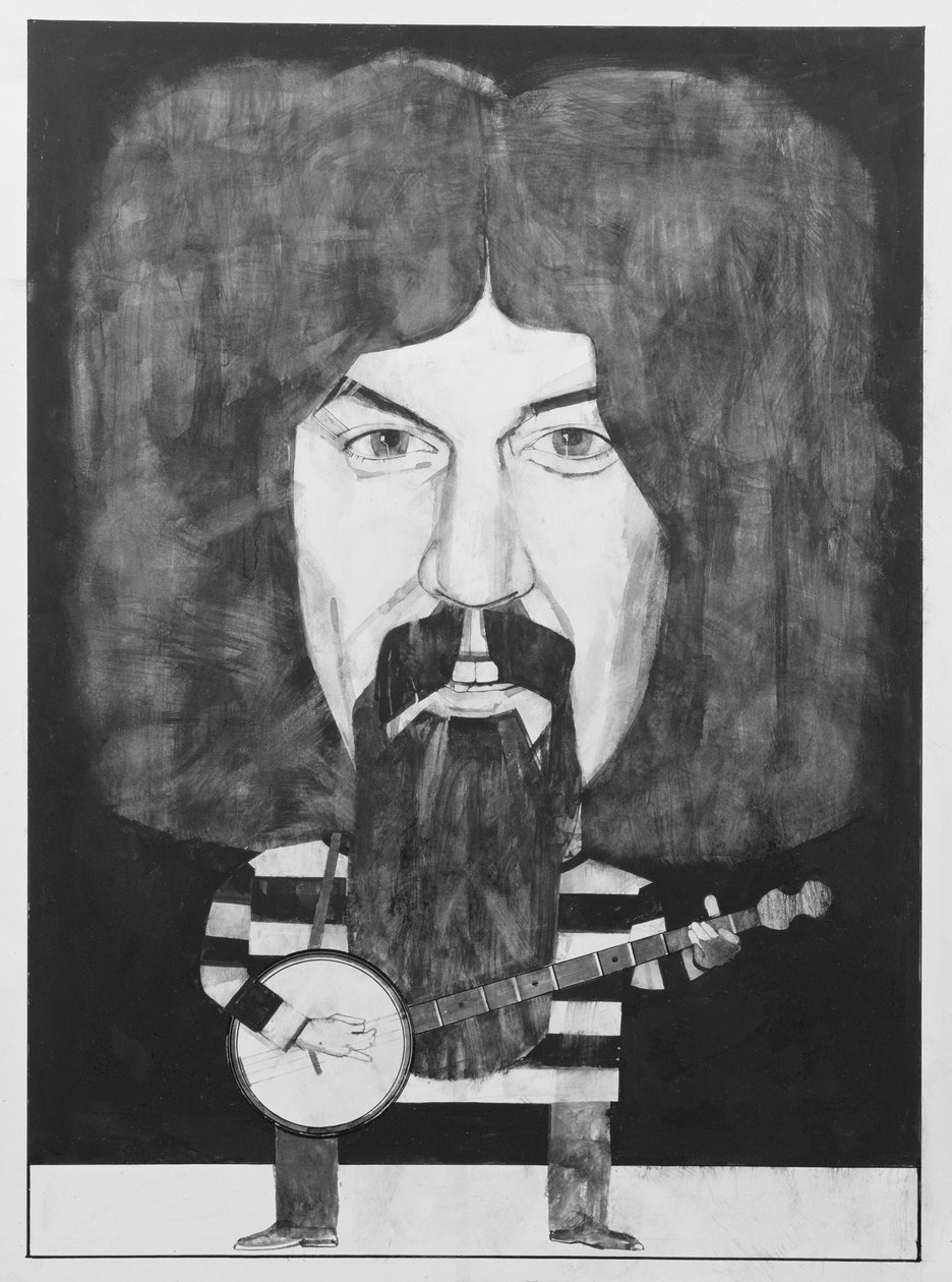 Porträt von Billy Connolly, Illustration für The Listener, 1970er von Barry Fantoni
