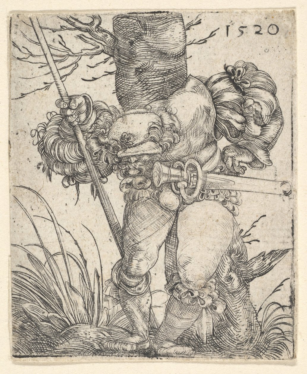 Fußsoldat vor einem Baum, Mitte des 17. Jahrhunderts von Barthel Beham