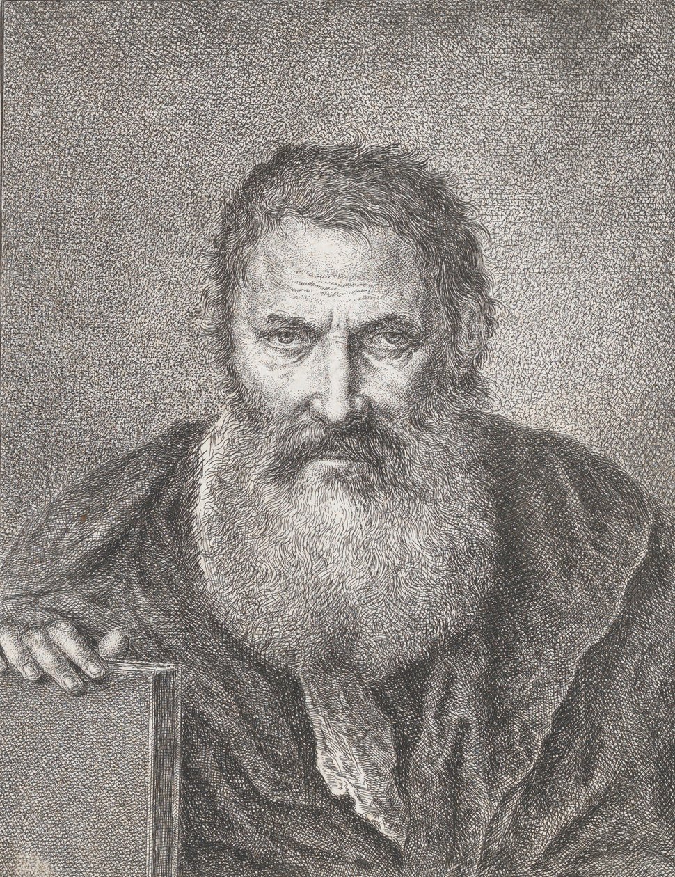 Porträt eines bärtigen Mannes mit einem Buch von Bartholomaeus Ignaz Weiss
