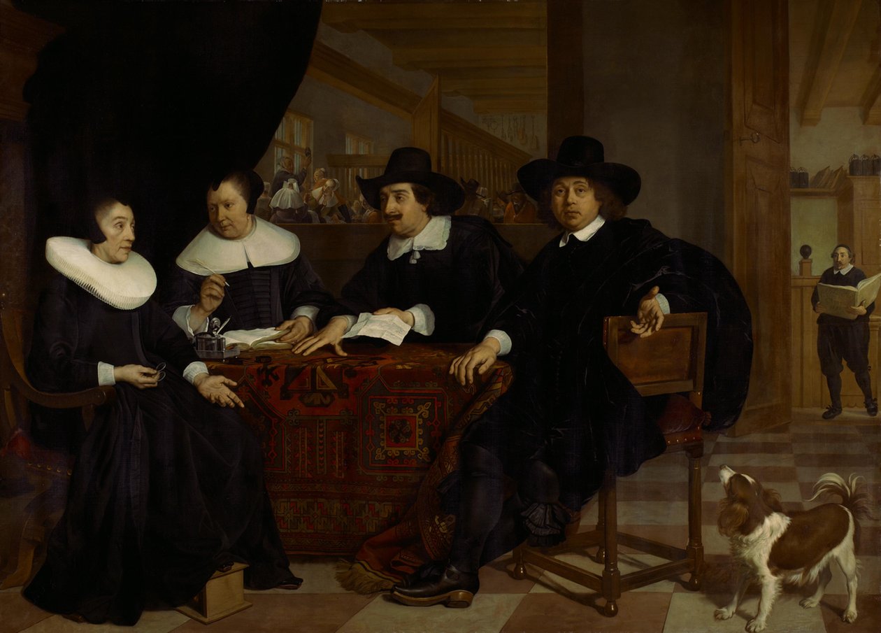 Zwei Regenten und zwei Regentinnen des Spinhuis von Bartholomeus van der Helst