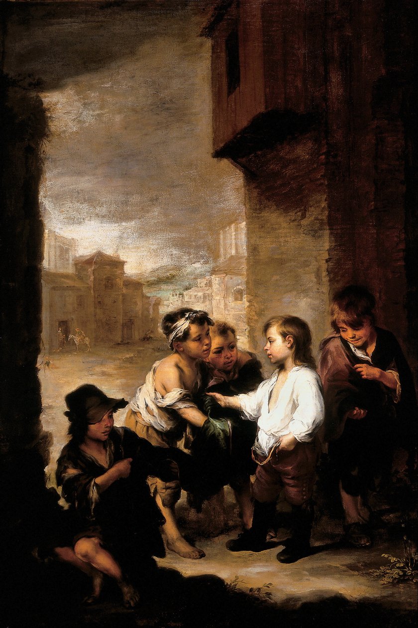 Der heilige Thomas von Villanueva verteilt seine Kleider unter Betteljungen von Bartolomé Esteban Murillo