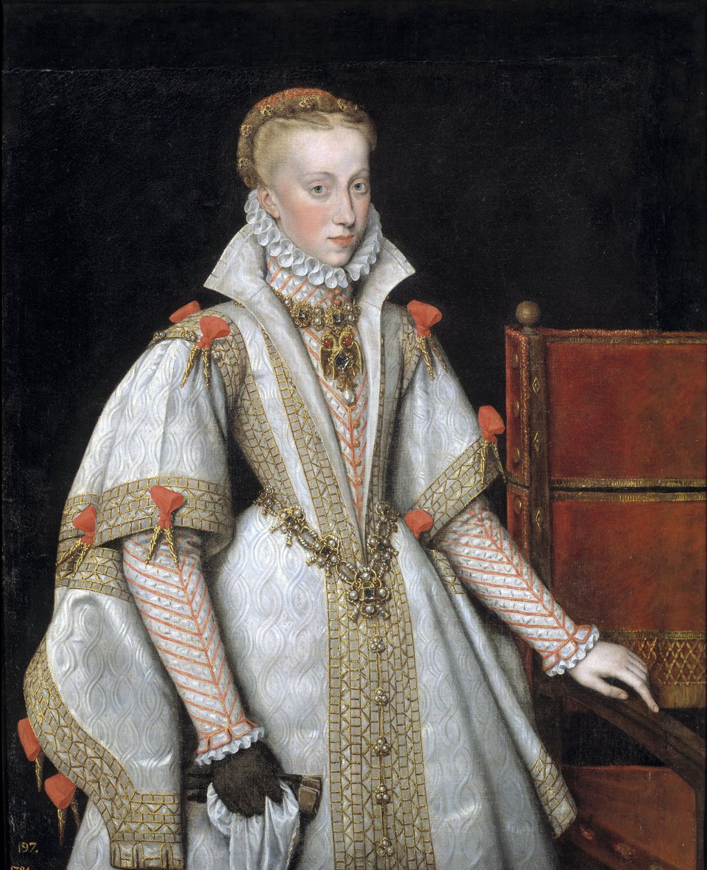 Porträt von Anna von Österreich 1549-1580, Königin von Spanien, 1616 von Bartolomé González y Serrano