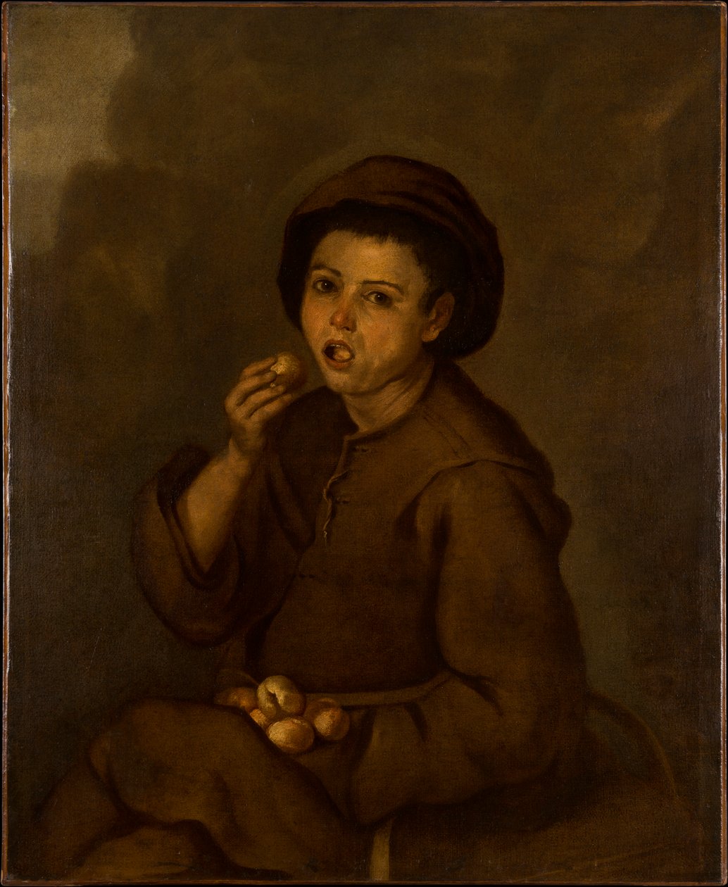 Junge, der Pfirsiche isst von Bartolomé Esteban Murillo