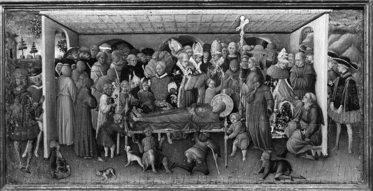 Das Begräbnis des Heiligen Franziskus von Assisi von Bartolomeo Tommaso da di Foligno