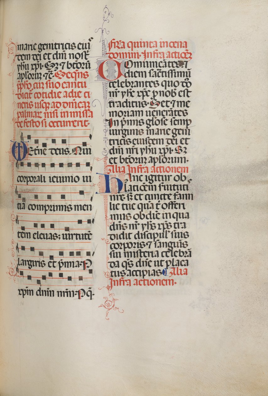 Missale: Fol. 178: Musik für verschiedene gewöhnliche Gebete, 1469 von Bartolomeo Caporali