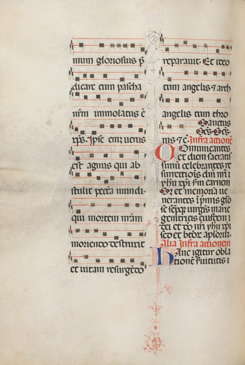 Missale: Fol. 179v: Musik für verschiedene gewöhnliche Gebete, 1469 von Bartolomeo Caporali