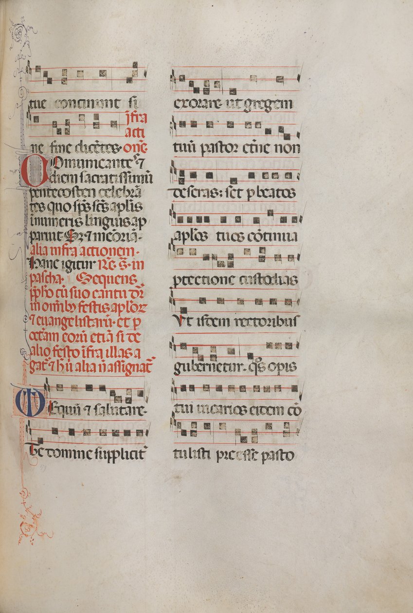 Missale: Fol. 181: Musik für verschiedene gewöhnliche Gebete, 1469 von Bartolomeo Caporali