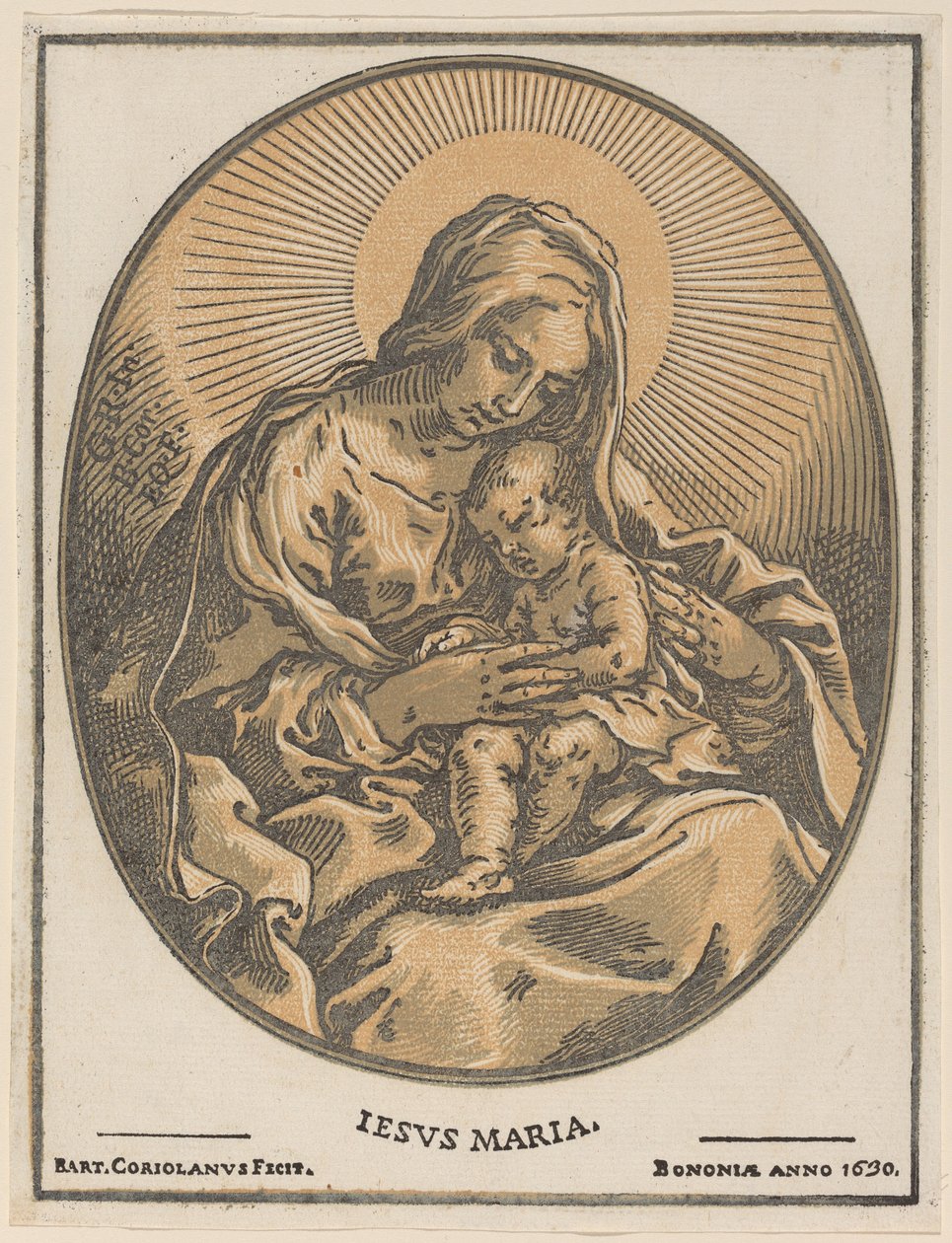Jungfrau und Kind von Bartolomeo Coriolano after Guido Reni