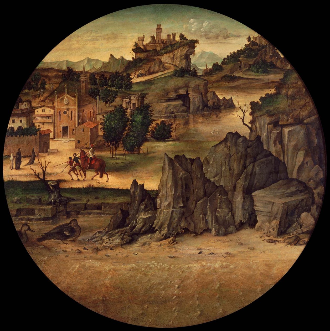 Landschaft mit Burgen von Bartolomeo Montagna