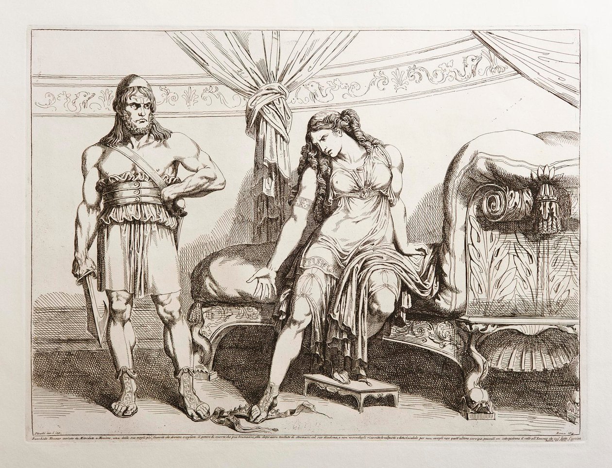 Bacchus wird von Mithridates zu Monime gesandt von Bartolomeo Pinelli