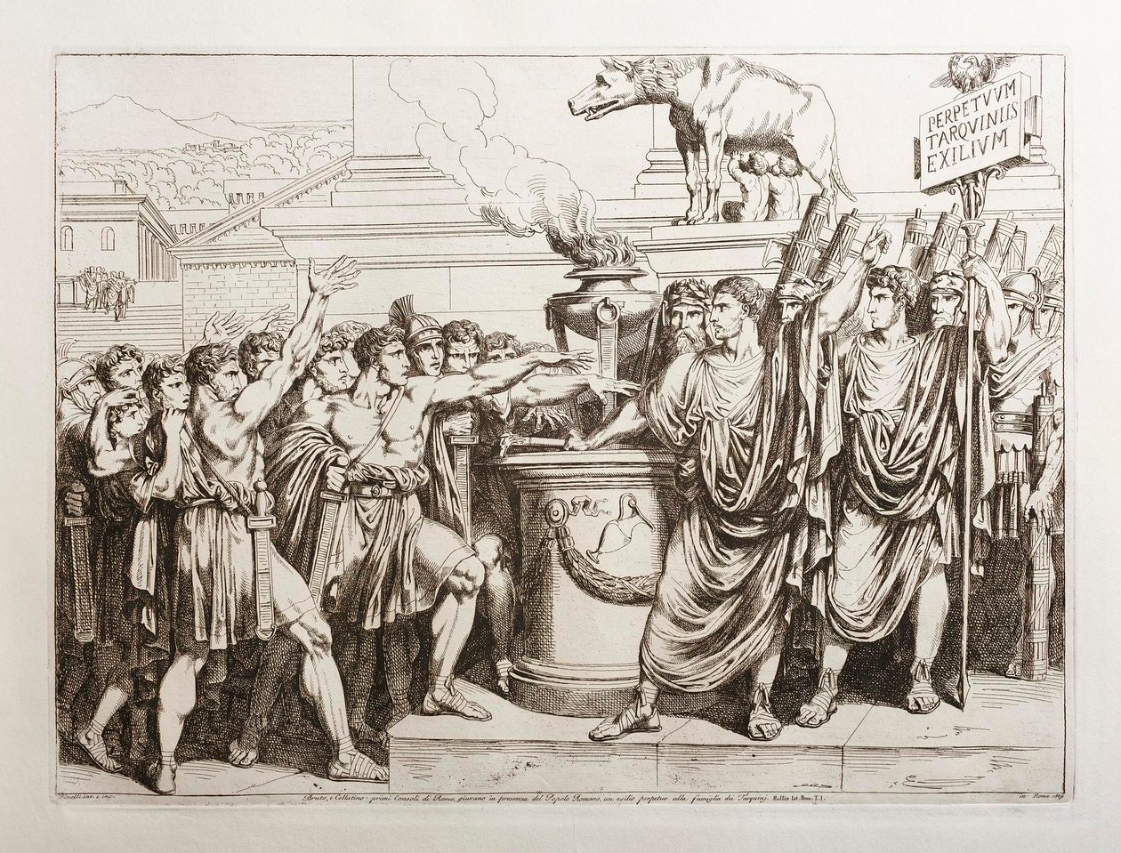 Brutus und Collatinus schwören, die Tarquins zu vertreiben von Bartolomeo Pinelli