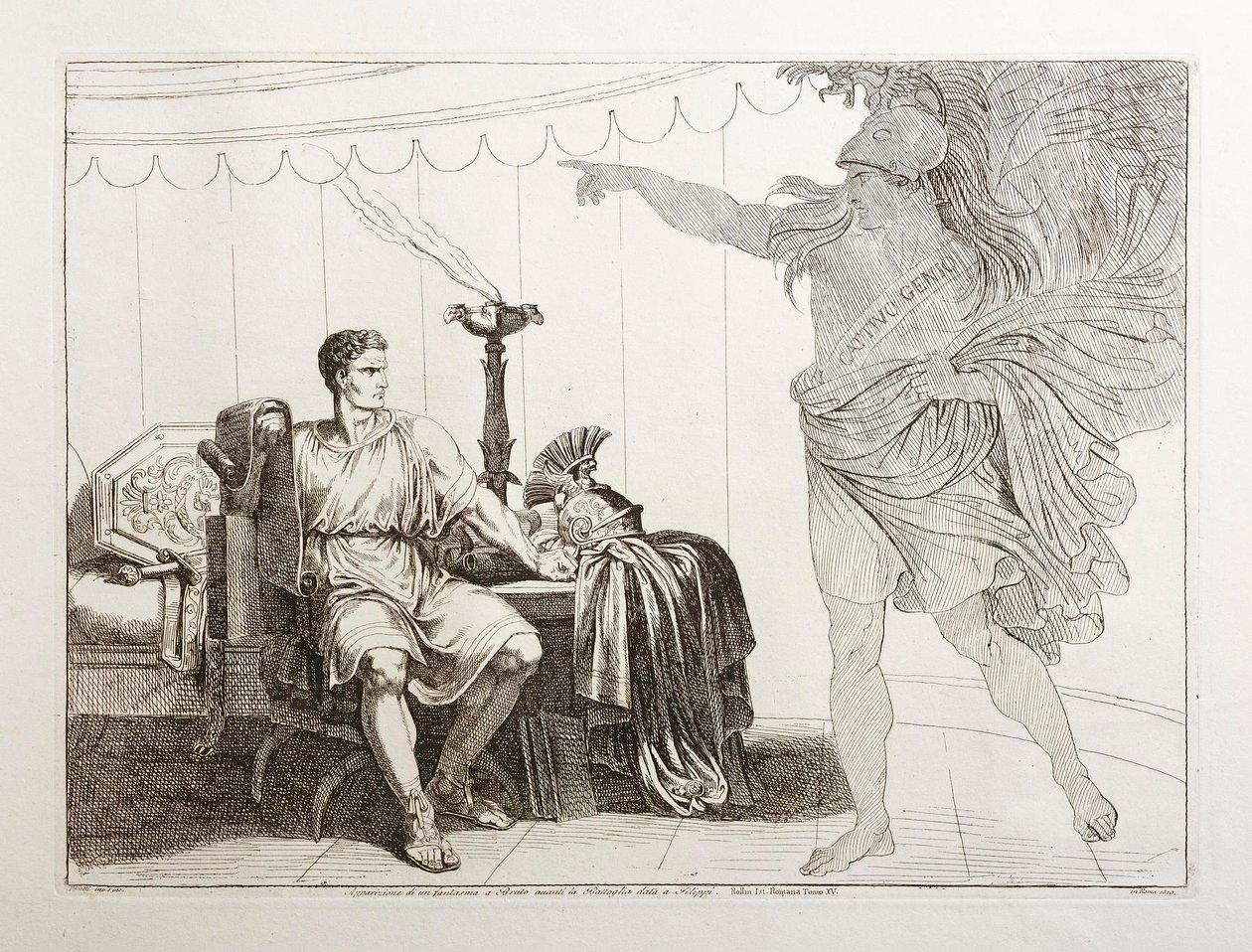 Cäsars Geist erscheint Brutus vor der Schlacht bei Philippi von Bartolomeo Pinelli