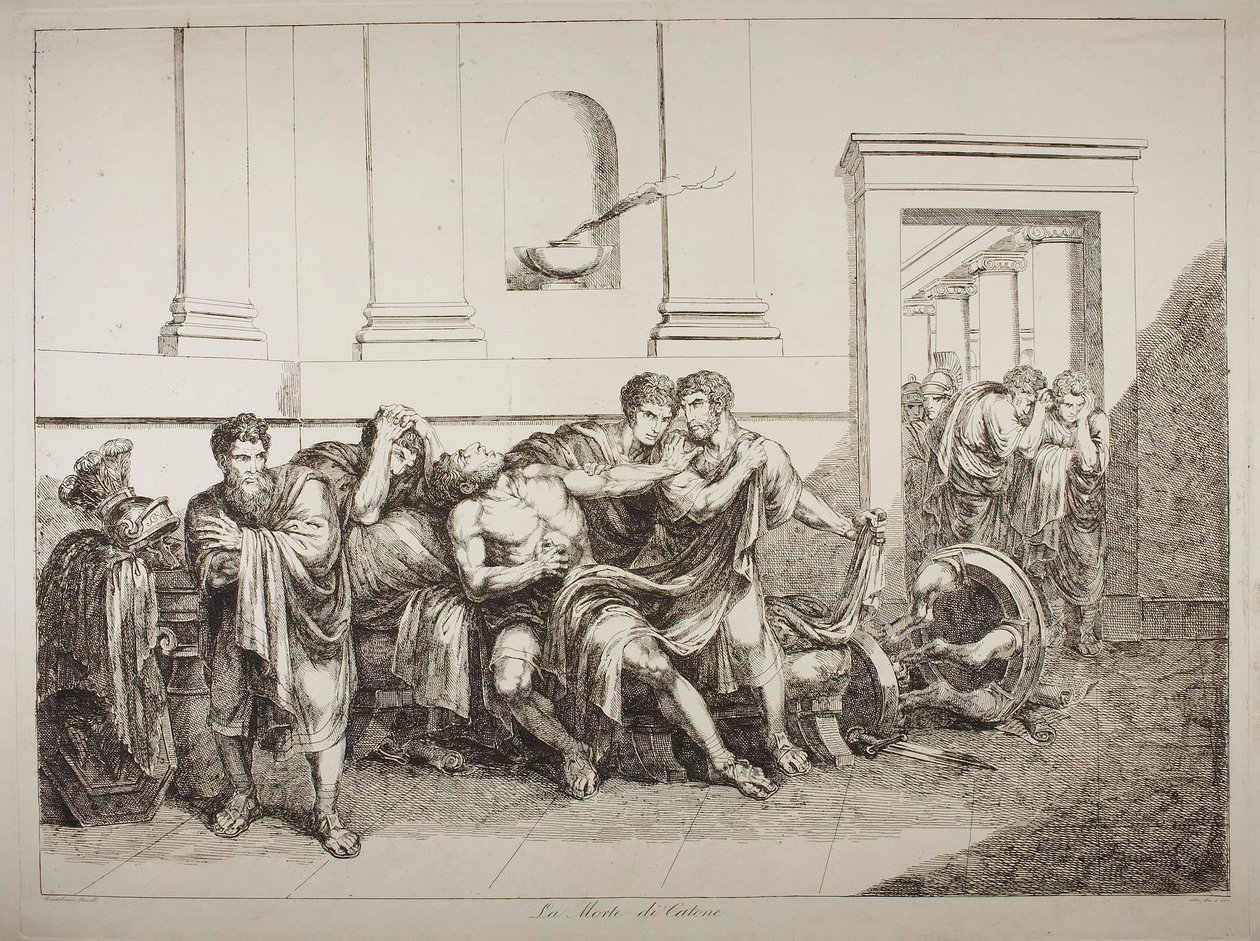 Der Tod Catos des Jüngeren von Bartolomeo Pinelli