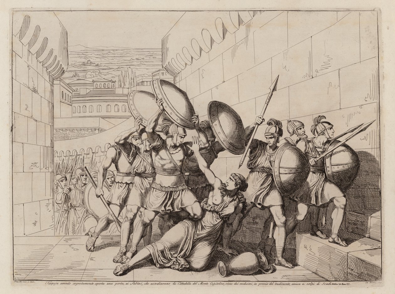 Tod der Tarpeia von Bartolomeo Pinelli