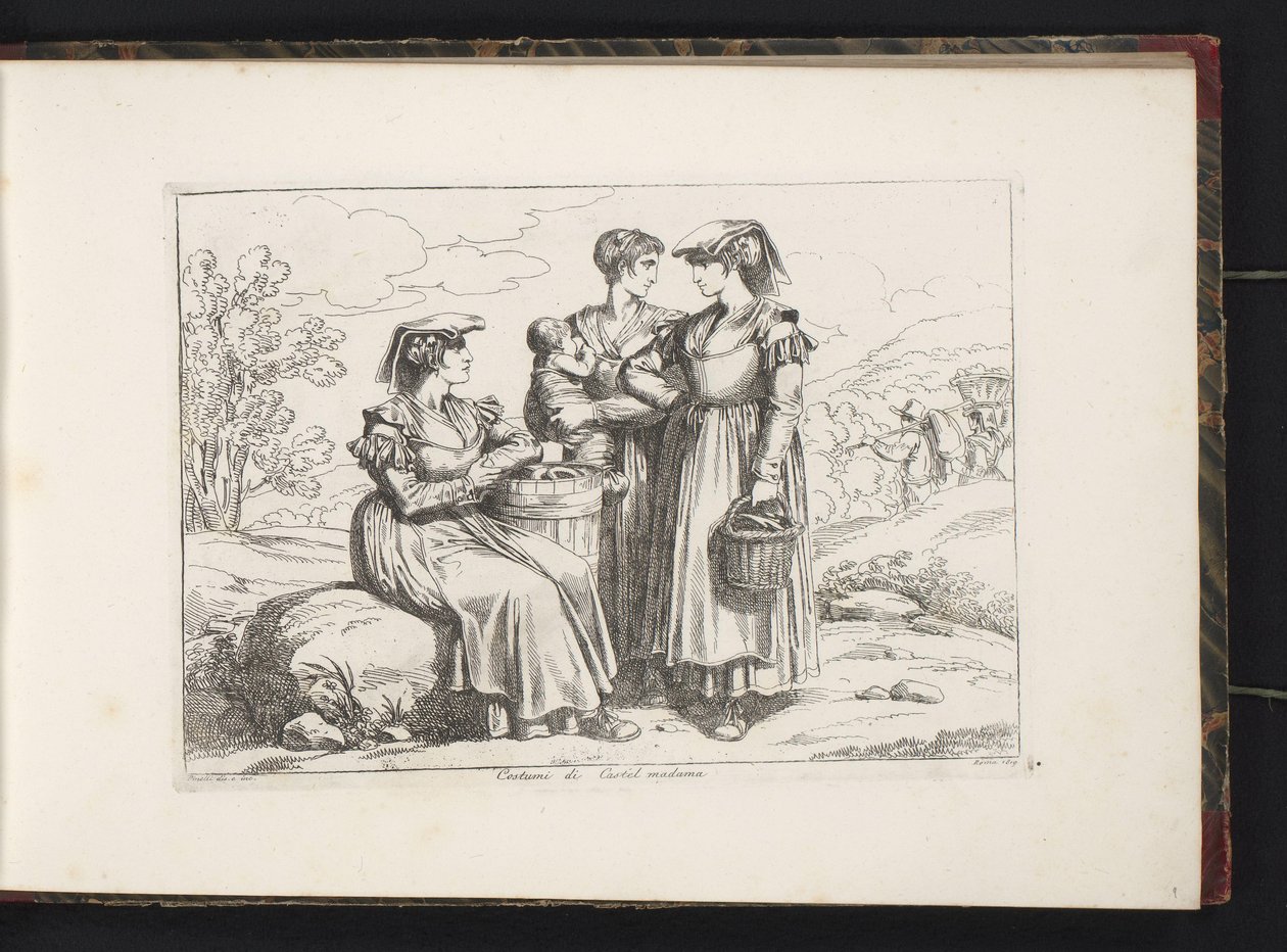 Drei Frauen und ein Kind aus Castel Madama von Bartolomeo Pinelli