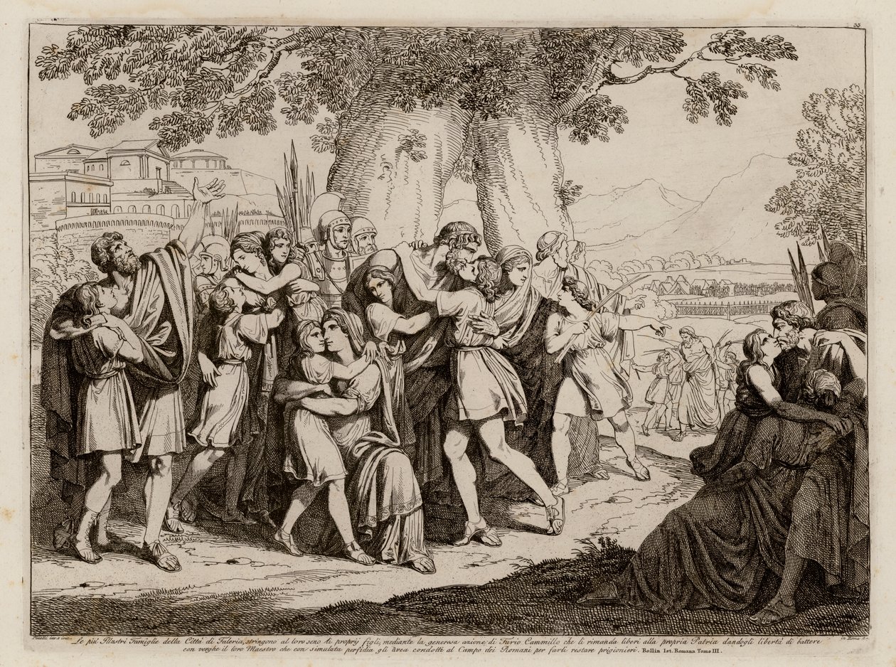 Dankbarkeit des Volkes von Falerii für die Taten von Marcus Furius Camillus, 394 v. Chr. von Bartolomeo Pinelli
