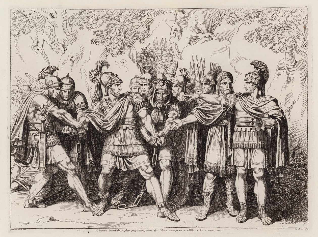 Jugurtha von Bocchus I verraten und in Ketten an Sulla ausgeliefert von Bartolomeo Pinelli