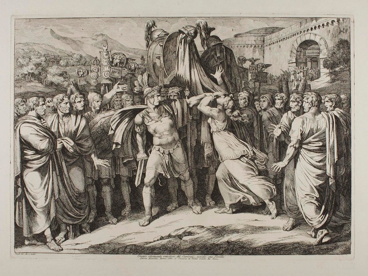Marco Horatius tötet seine Schwester von Bartolomeo Pinelli