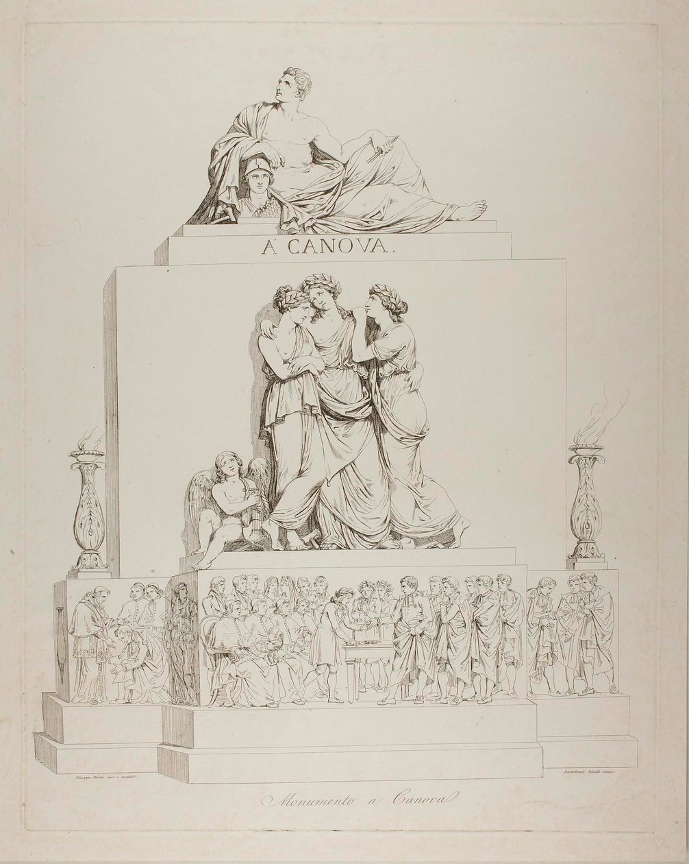 Denkmal für Antonio Canova von Bartolomeo Pinelli