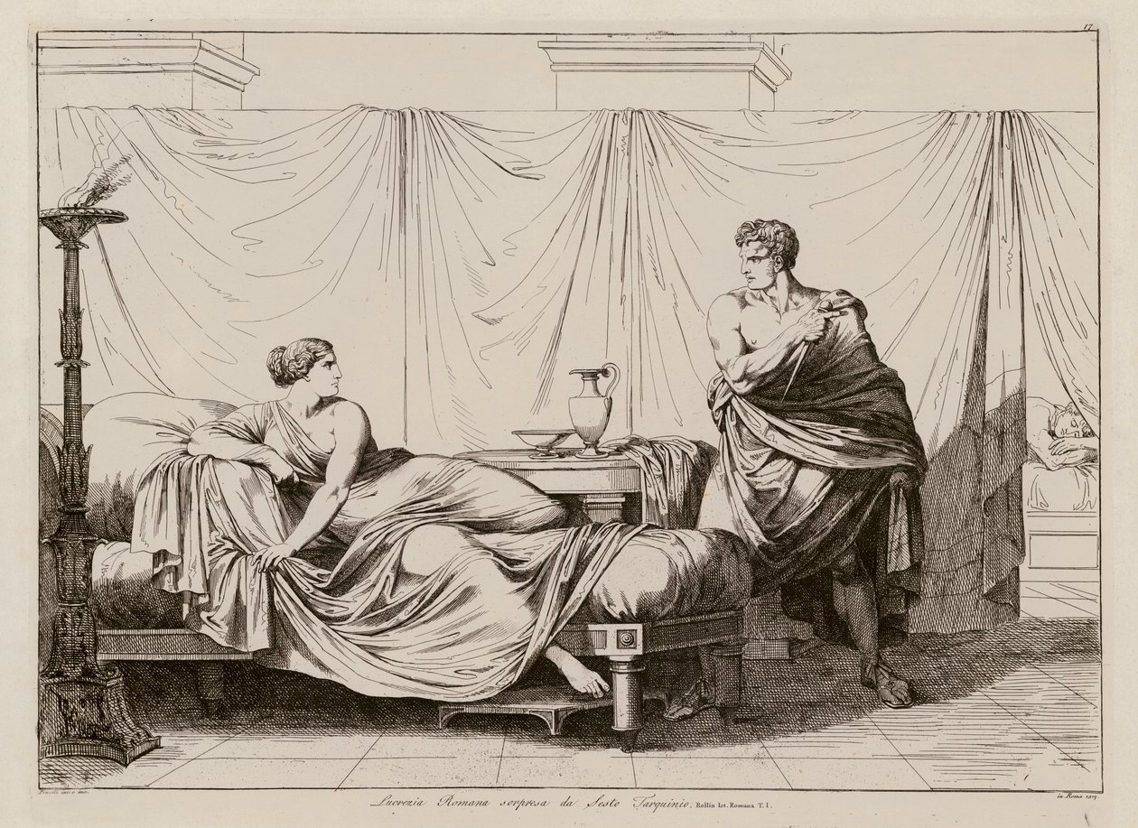 Vergewaltigung der Lucretia durch Sextus Tarquinius von Bartolomeo Pinelli