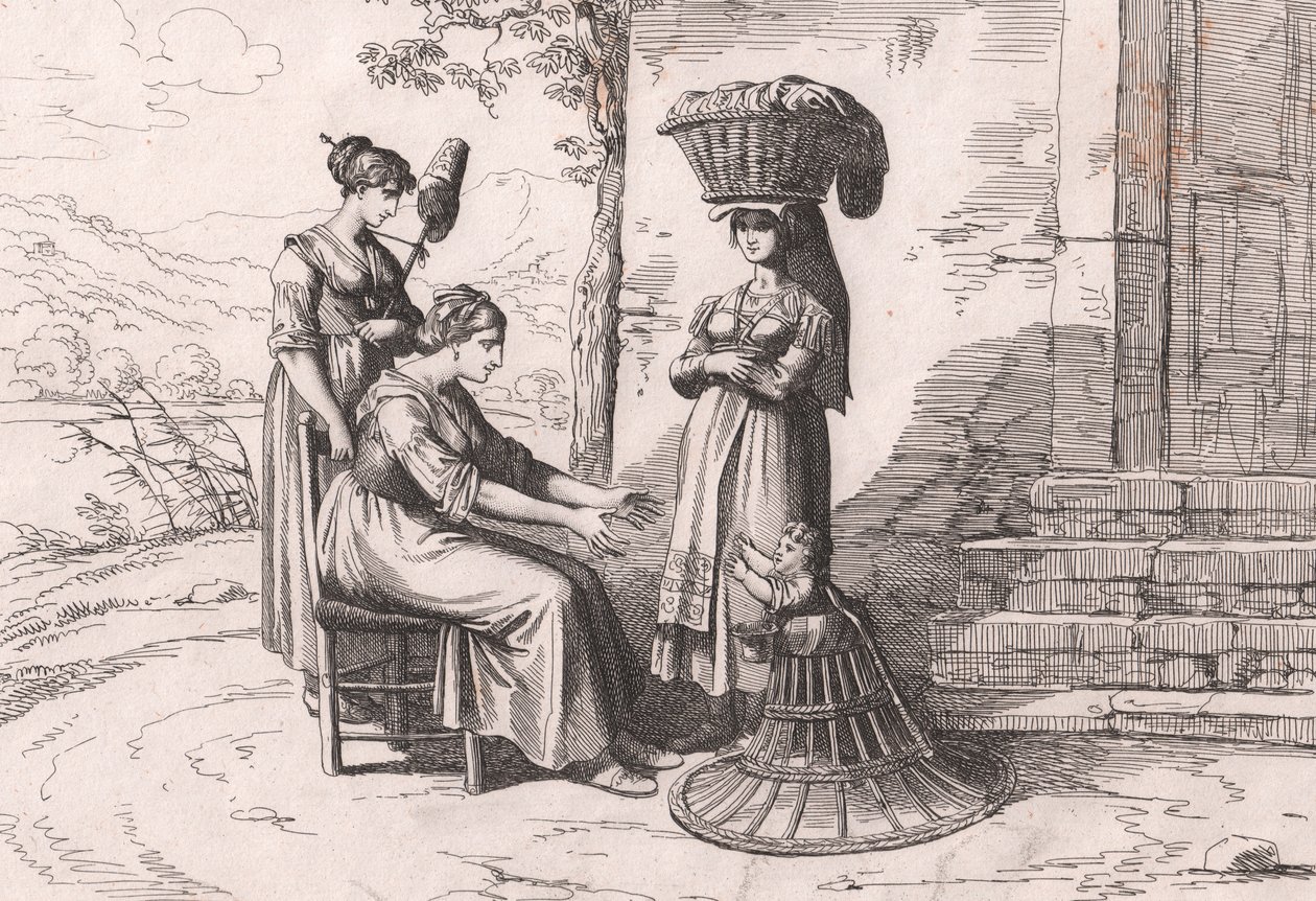 Römische Frauen in traditionellen Kostümen von Bartolomeo Pinelli