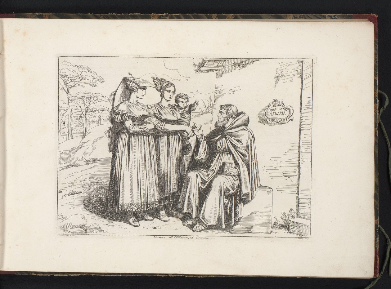 Zwei Frauen aus Frascati und ein Eremit von Bartolomeo Pinelli