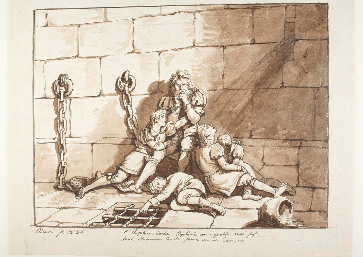 Ugolini della Gherardesca und seine Söhne im Turm seines Hungers von Bartolomeo Pinelli
