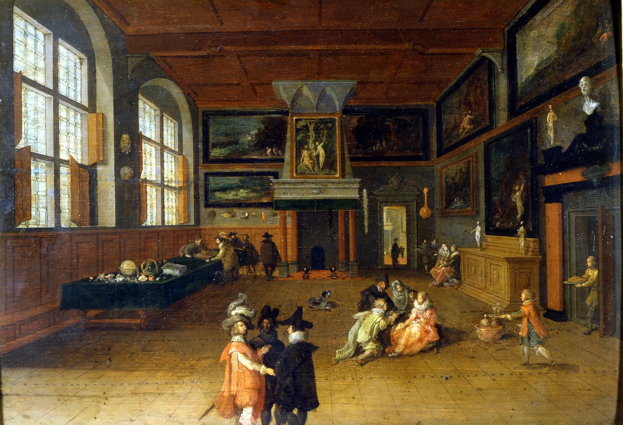 Innenraum eines niederländischen Herrenhauses des 17. Jahrhunderts. Gemälde von Bartholomeus van Bassen (1590 - 1652), Museo del Castello Mailand. von Bartolomeus van Bassen
