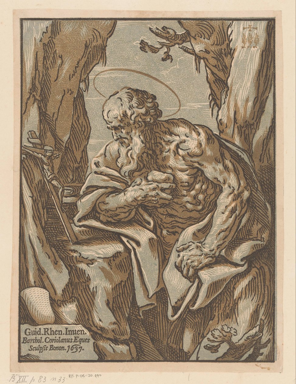 Heiliger Hieronymus in der Wildnis von Bartolommeo Coriolano