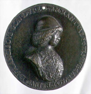 Porträtmedaille mit Francesco Gonzaga II (1466-1519) von Bartolommeo Melioli
