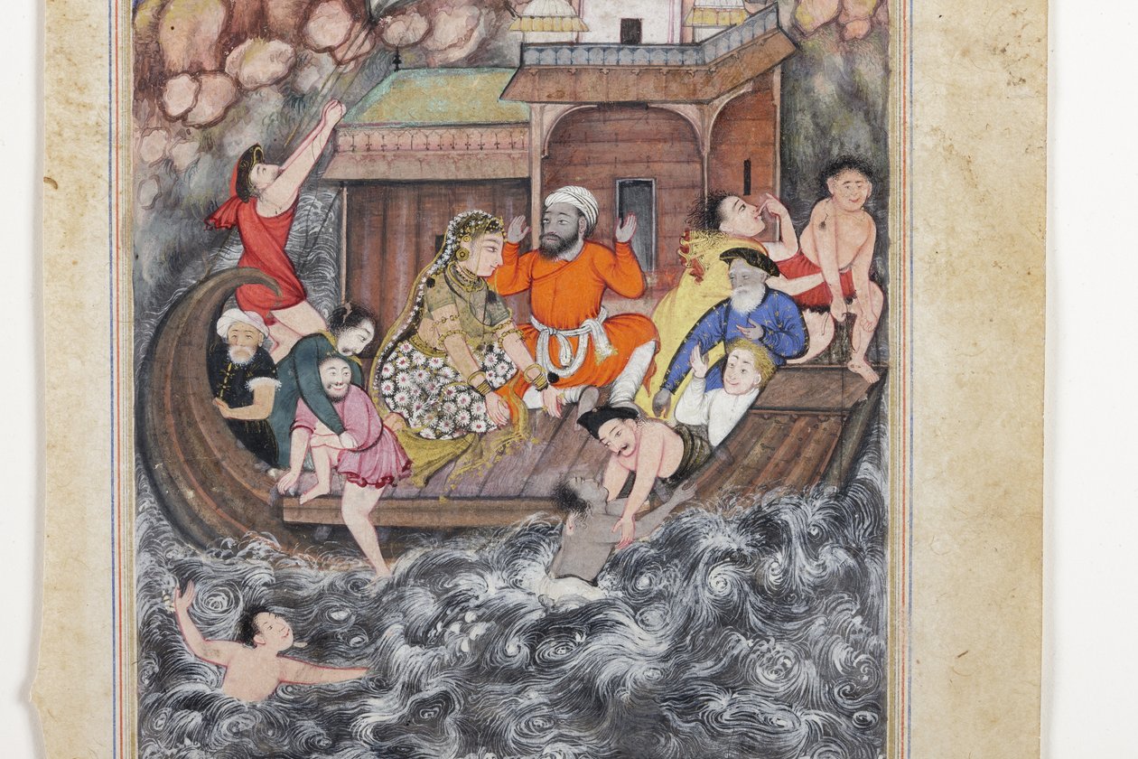 Detail von Ein Sturm auf See, um 1560-65 von Basawan Basawan