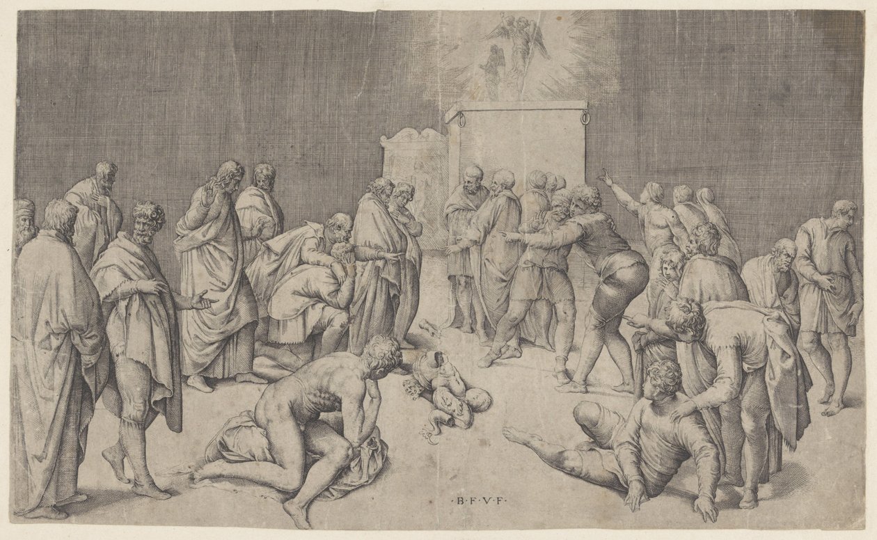 Bundeslade im Tempel von Dagon von Battista Franco