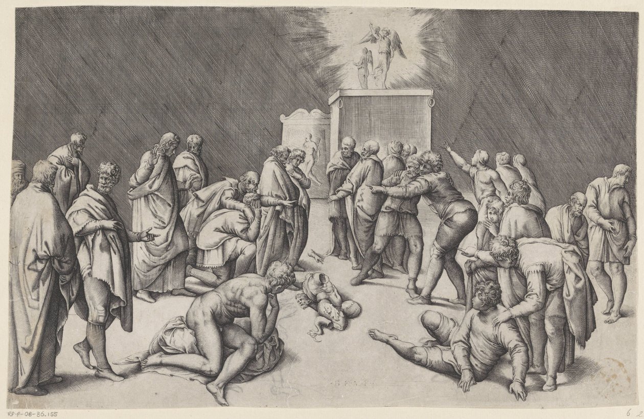 Bundeslade im Tempel von Dagon von Battista Franco