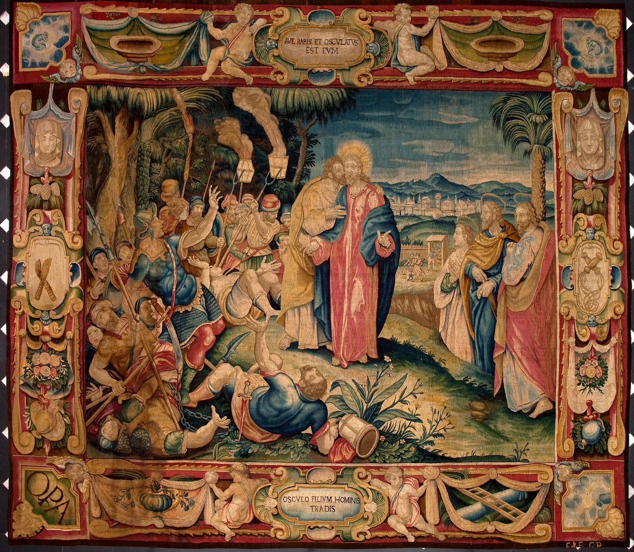 Der Kuss des Judas. Wandteppich hergestellt in den Manufakturen von Brüssel. 16. Jahrhundert Genua, Musei di Strada Nuova von Belgian School