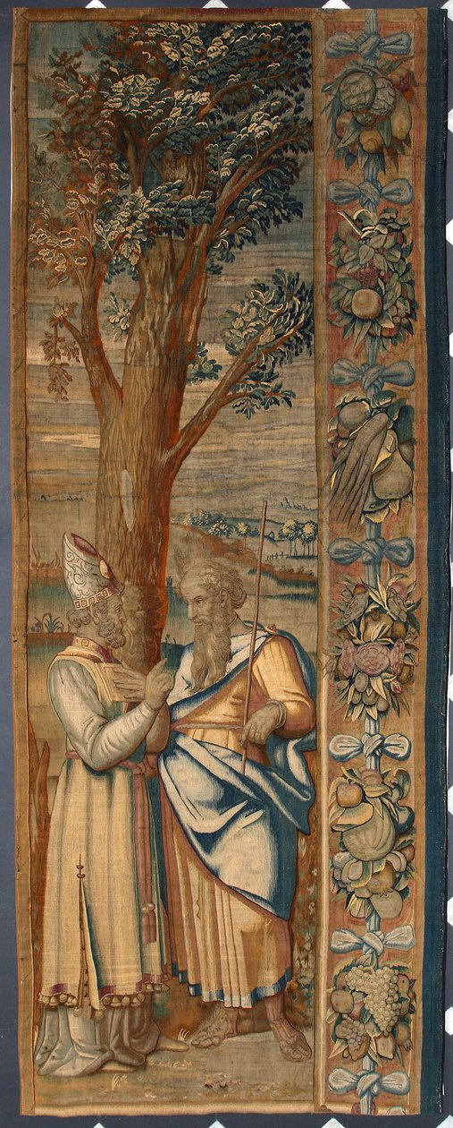 Moise et Jethro Tapisserie von Dionys Martensz nach den Kartons von Luca Cambiaso (1527-1584) und hergestellt in den Manufakturen von Brüssel 1561-1564 Dim. 390x585,5 cm Genua, Musei di Strada Nuova von Belgian School