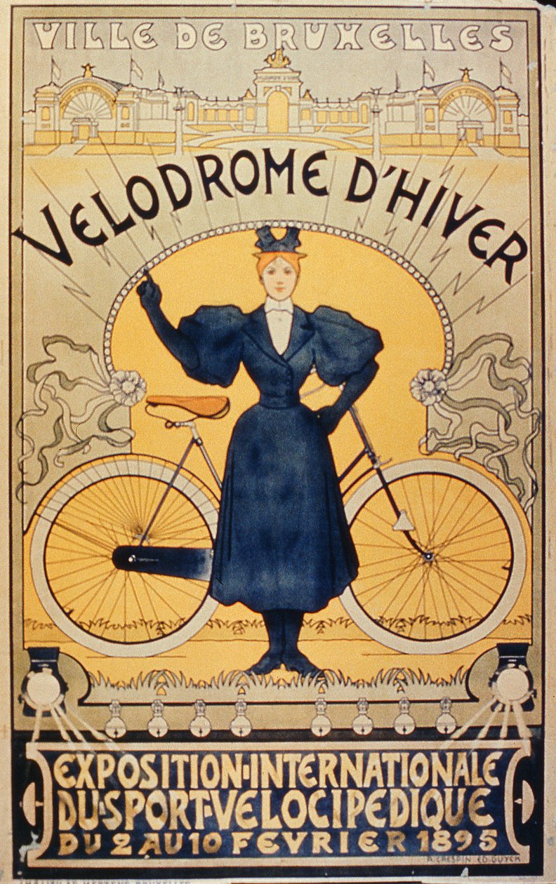Winter-Radrennbahn, Internationale Ausstellung für Velocipede-Sportarten Brüssel, 2.-10. Februar 1895 von Belgian School