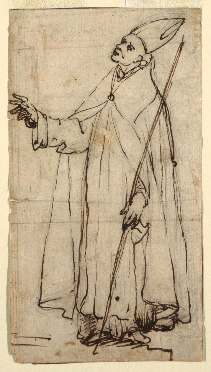 Zeichnung, Stehender Bischof, ca. 1620 von Belisario Corenzio