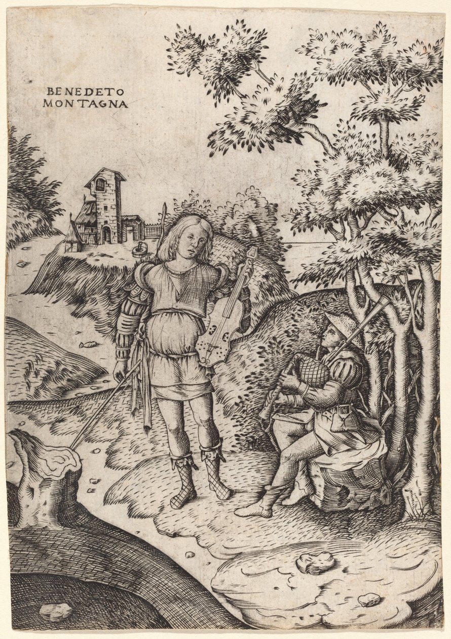 Apollo und Marsyas von Benedetto Montagna