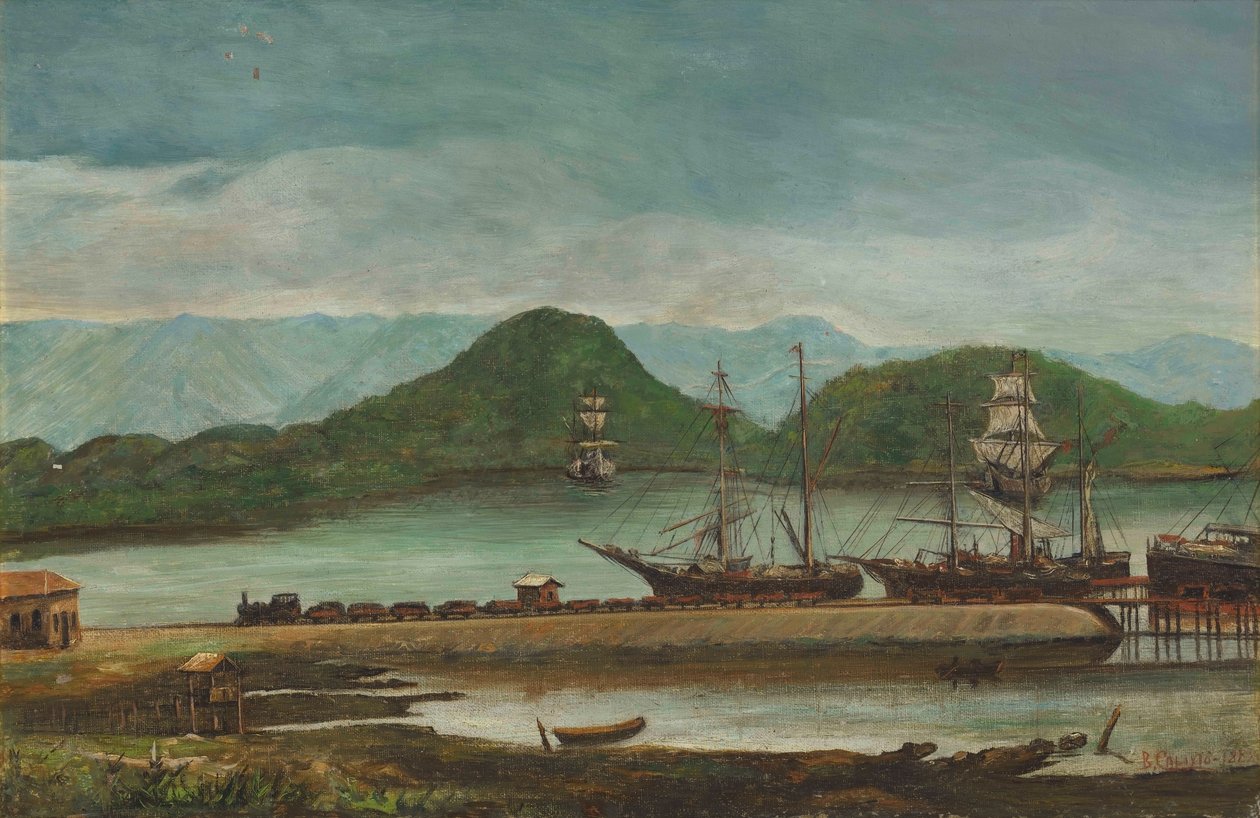 Hafen von Santos, SP, 1888 von Benedito Calixto