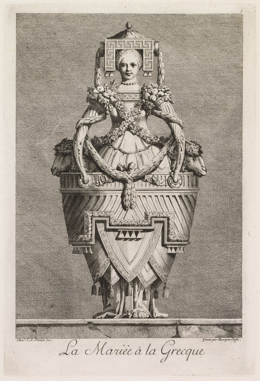 Maskerade à la Grecque: Die Braut à la Grecque (Tafel 6) von Benigno Bossi