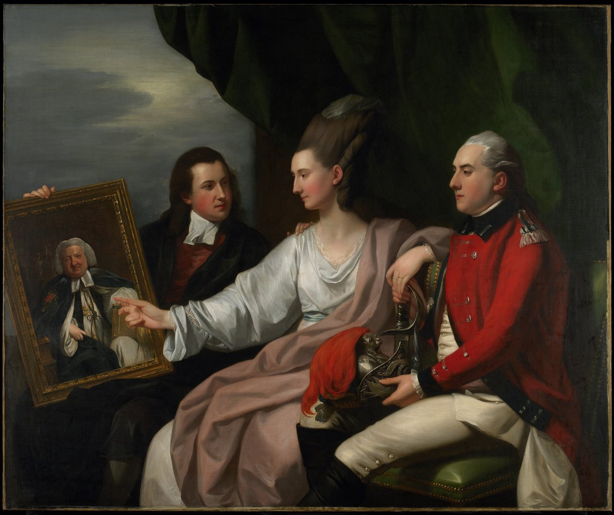 Porträtgruppe der Familie Drummond, Peter Auriol Drummond, Mary Bridget Milnes Drummond und George William Drummond, 1776 von Benjamin West