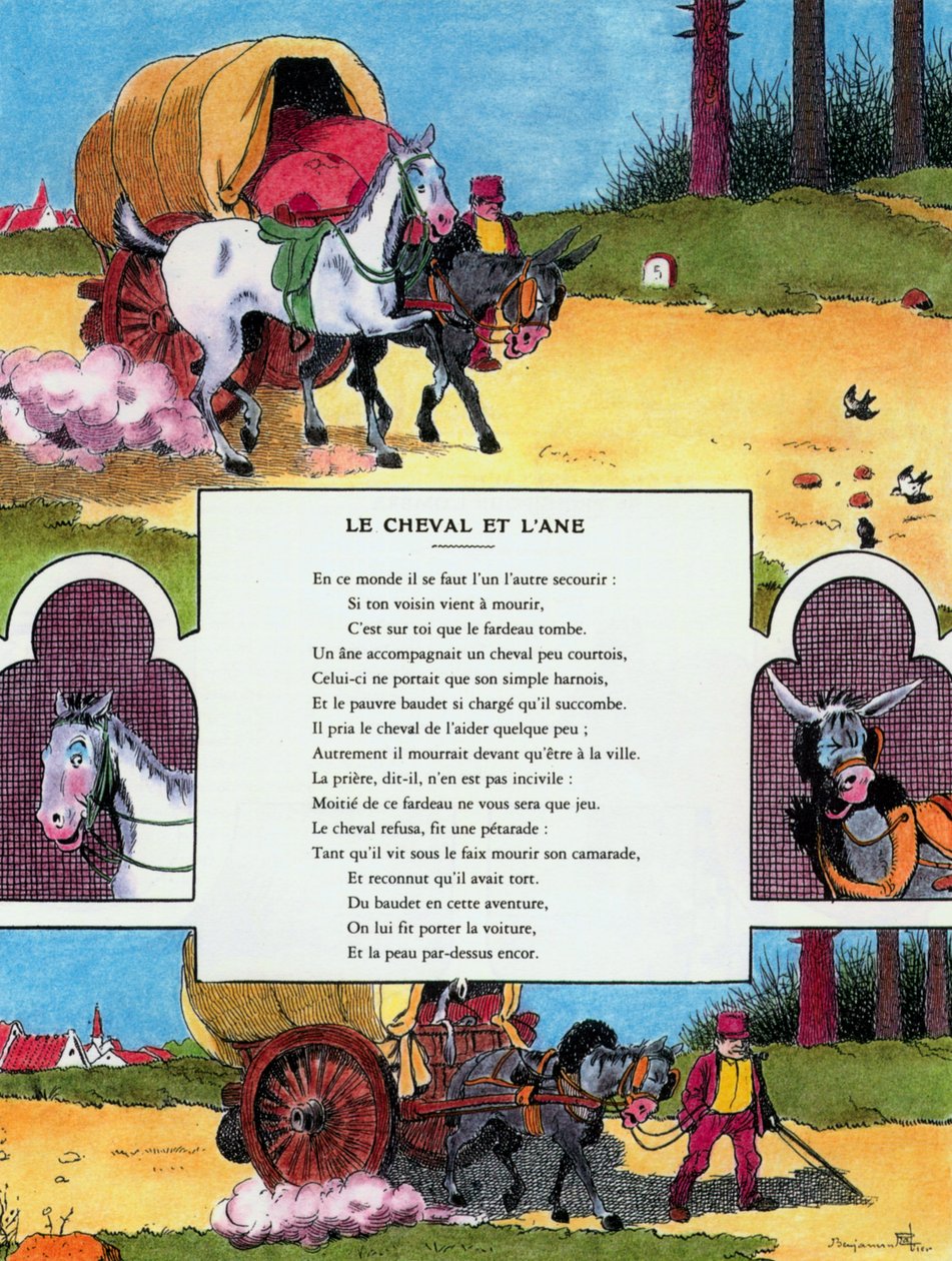 Das Pferd und der Esel, Illustration aus 