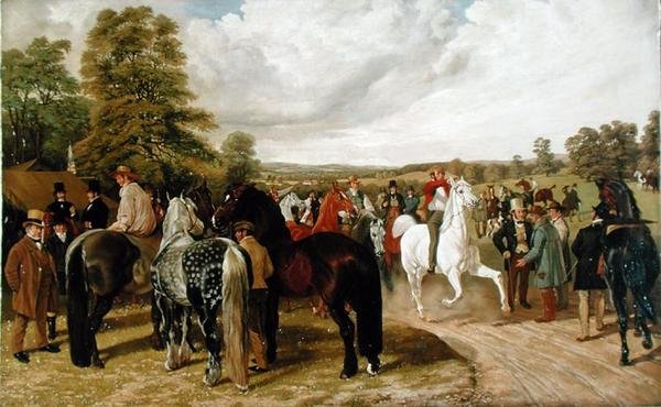 Der Pferdemarkt, Southborough Common, nach einem Gemälde von John Frederick Herring Snr. von Benjamin Herring