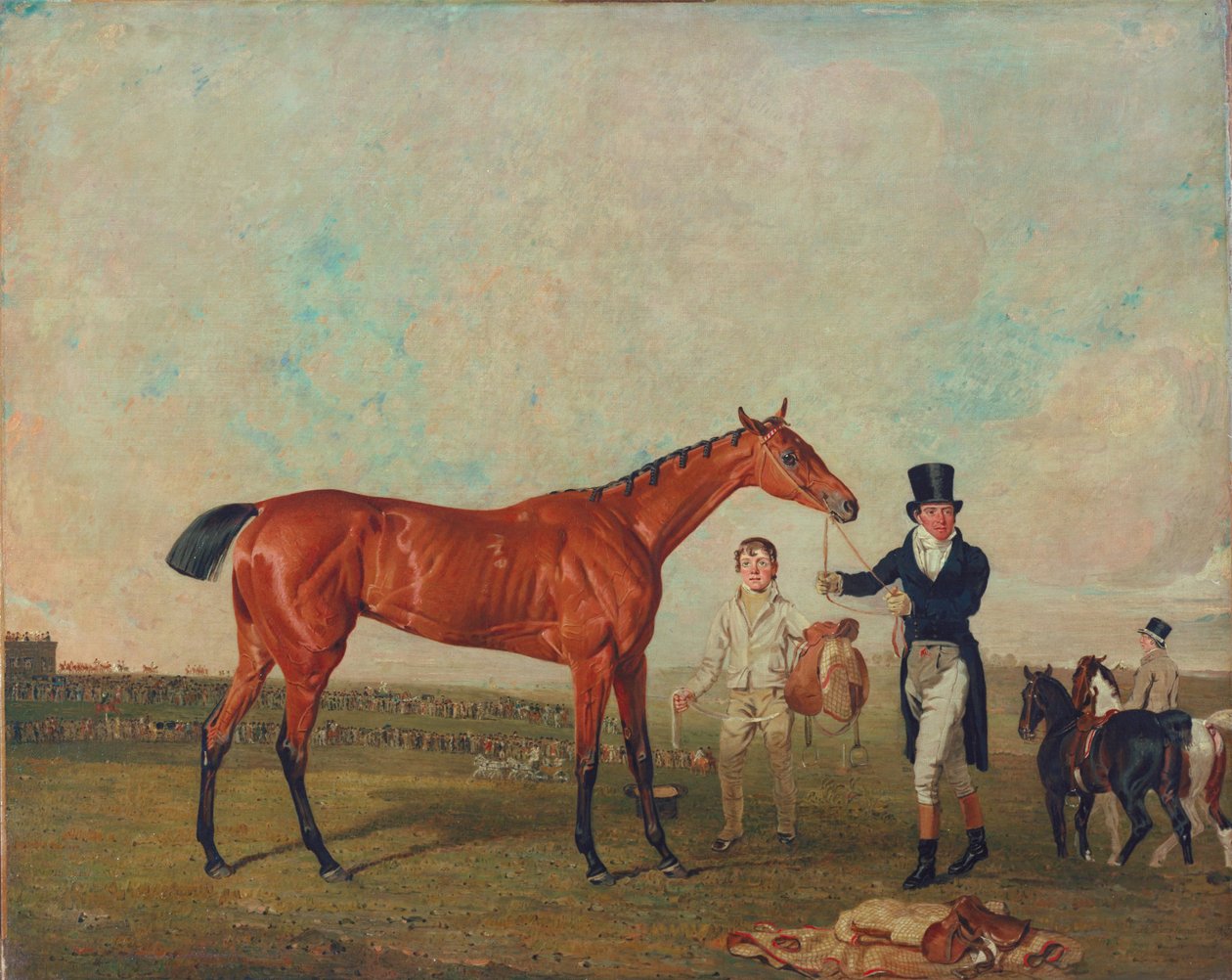 Shoveller gehalten von ihrem Trainer Will Chifney, 1819 von Benjamin Marshall