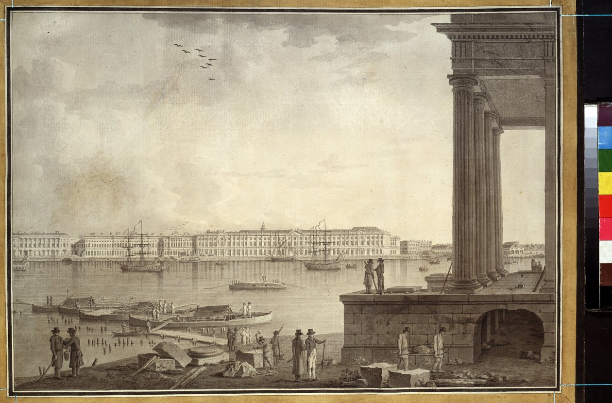 Ansicht des Winterpalastes und der Börse in Sankt Petersburg von Benjamin Patersson