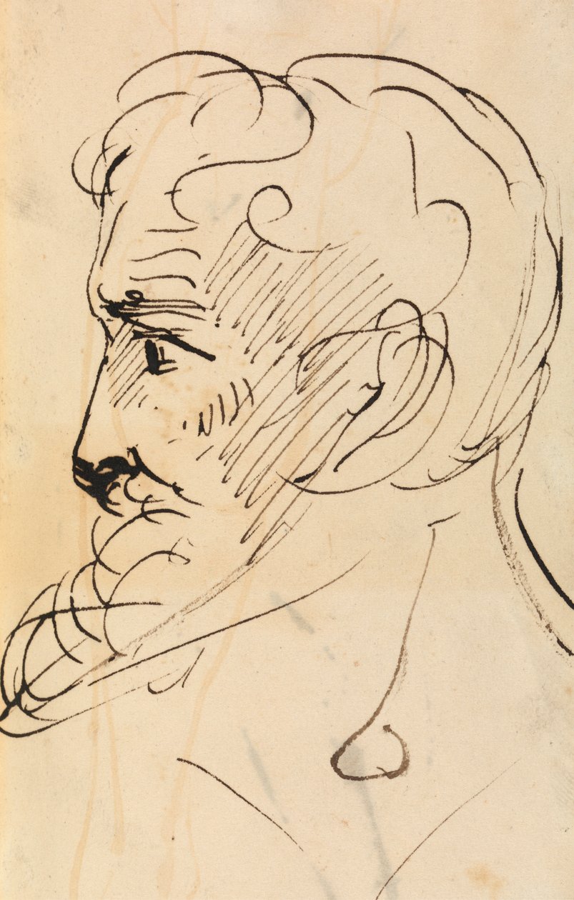 Porträtstudie eines Männerprofils von Benjamin Robert Haydon