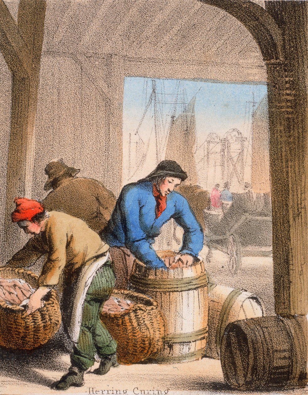 Heringsverarbeitung, um 1845 von Benjamin Waterhouse Hawkins
