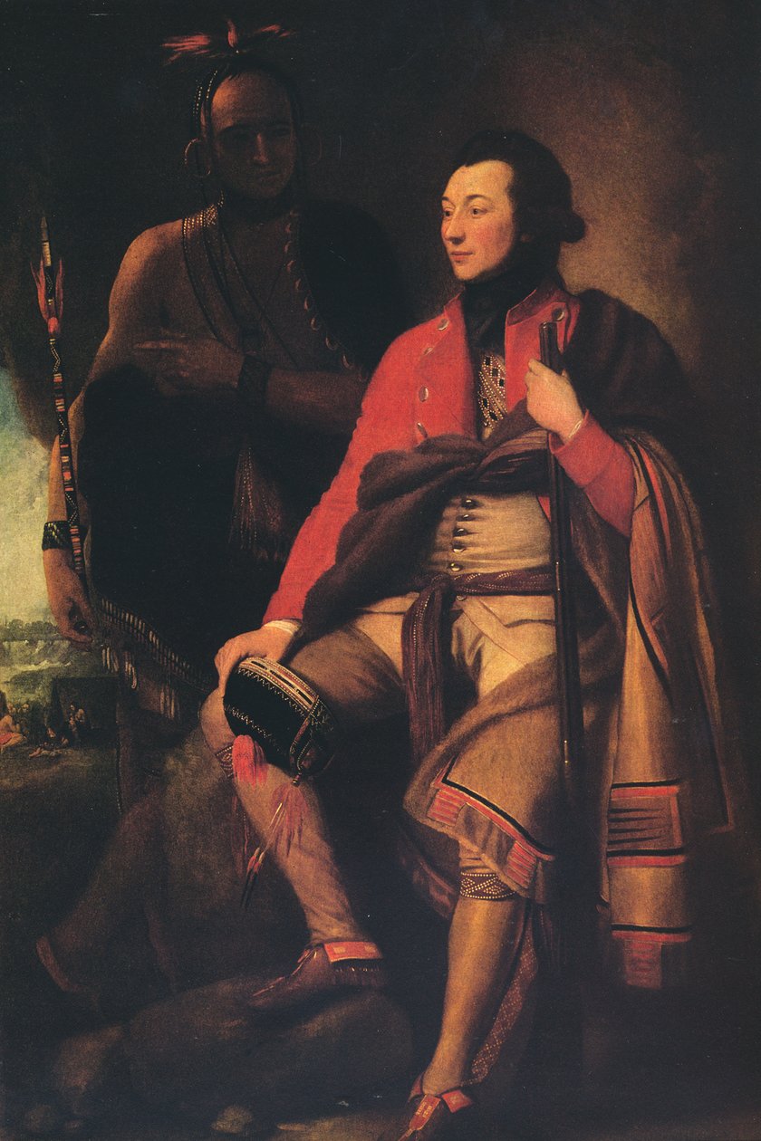 Oberst Guy Johnson und Karonghyontye Captain David Hill von Benjamin West